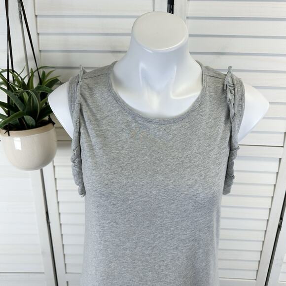 Sundance Soft Strand Sleeveless Ruffle Tank Dress Heather‎ Gray Lace Trim Size L - Picture 2 of 9